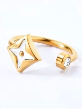 Monogram Universal Fit Ring with Cubic Zirconia